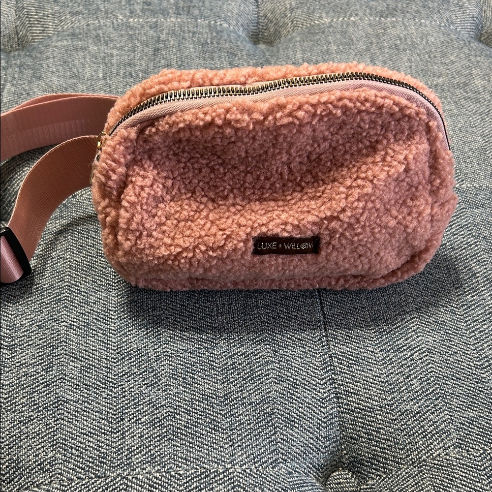 Luxe+Willow Pink Sherpa Crossbody Bag